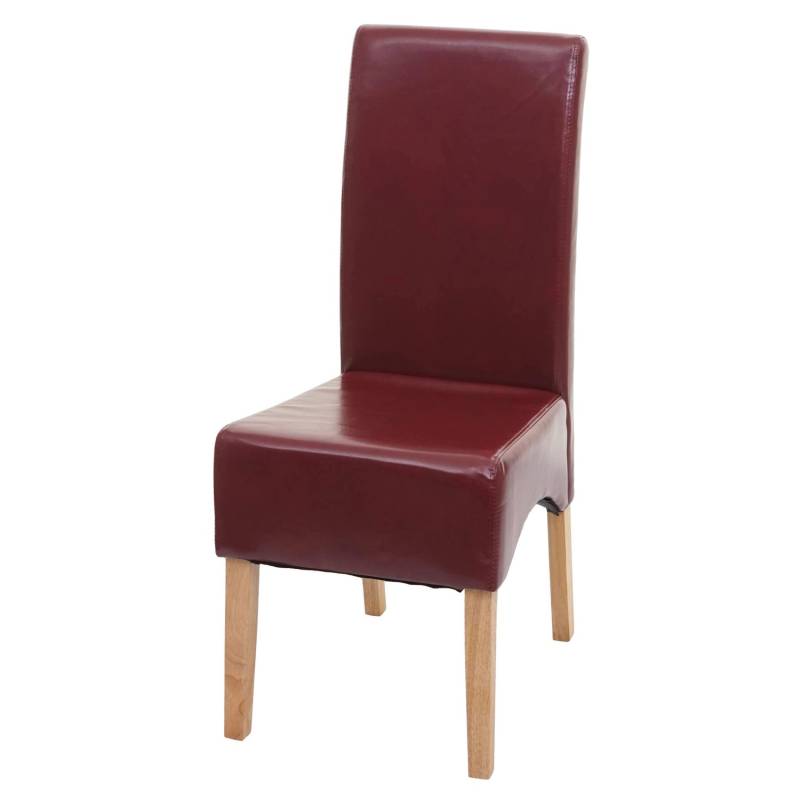 CHEFGASTRO Esszimmerstuhl Gepolstert 100x44x56cm Sitzhöhe 48cm Leder Helle Beine Rot CHEFGASTRO Esszimmerstuhl Gepolstert 100x44x56cm Sitzhöhe 48cm Leder Helle Beine Rot von CHEFGASTRO