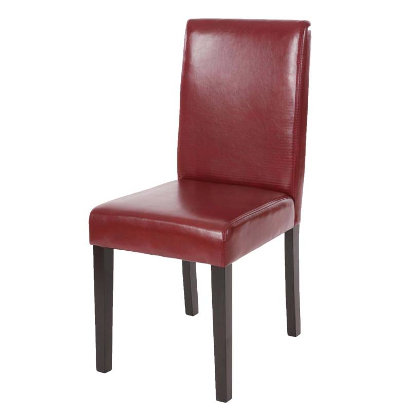 CHEFGASTRO Esszimmerstuhl Klassisch & Zeitlos 90x43x56cm Sitzhöhe 45cm Kunstleder Dunkle Beine Rot-Braun von CHEFGASTRO