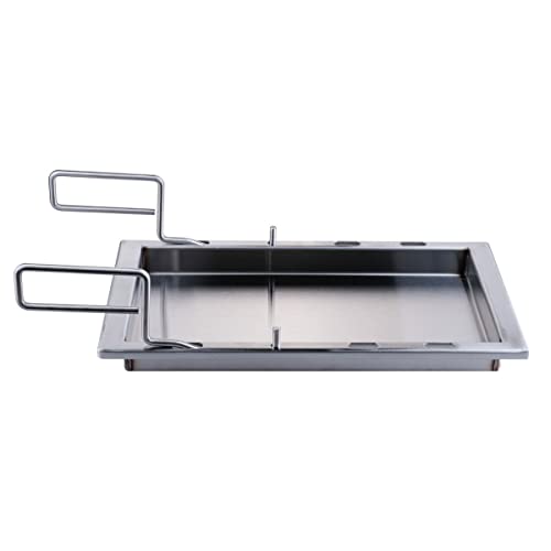 CHEFGASTRO Grillplatte Edelstahl einsetzbare Plancha für Lex & Prestige | 32,5 x 44,0 x 4 cm für Gasgrills von CHEFGASTRO