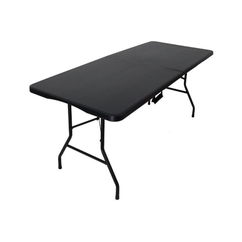 CHEFGASTRO Klappbarer Buffettisch für Terrasse Balkon Garten Tragegriff | HxBxT 74x152x70cm | bis zu 4 Personen In- & Outdoor | Schwarz | Campingtisch Partytisch Klapptisch Gartentisch von CHEFGASTRO