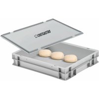Chefgastro - Pizzaballenbox mit Deckel HxBxT 8,5x30x40cm 9 Liter Teigwanne für Pizzateig, Stapelbare Pizzabox, Gärbox für Sauerteig Brotteig von CHEFGASTRO