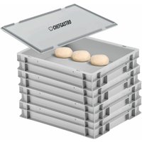 Chefgastro - SuperSparSet 4x Pizzaballenbox mit 1x Deckel HxBxT 8,5x30x40cm 9 Liter Teigwanne für Pizzateig, Stapelbare Pizzabox, Gärbox für von CHEFGASTRO