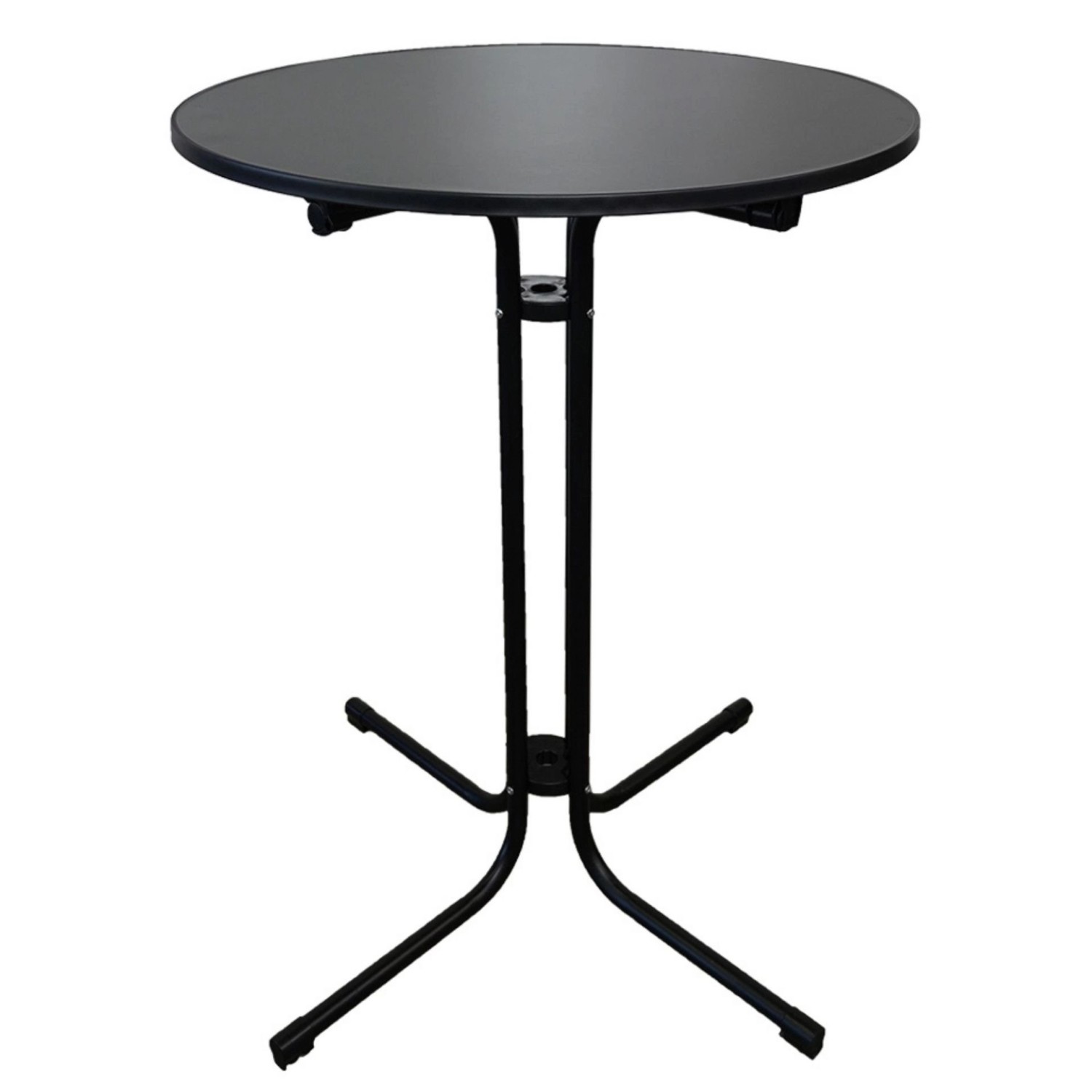 Chefgastro Stehtisch Mit Hussen Klappbar Rund Rund Hxø 110X80Cm Bistrotisch Stahl MDF-Platte Mit Edelstahlbeschichtung Schwarz Wetterfest Gartentisch von CHEFGASTRO