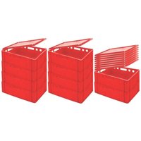 Chefgastro - SparSet 10x Eurobehälter Fleischerkasten E2 mit Auflagendeckel HxBxT 20x40x60cm 41 Liter Rot Fleischerkiste, Fleischkiste, Metzgerkiste, von CHEFGASTRO