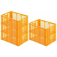 SparSet 5x Eurobehälter Bäcker- & Konditorenkasten HxBxT 25x40x60 49 Liter Gelb-Orange Brötchenkiste, stapelbare Bäckerkiste - Gelb-Orange von CHEFGASTRO
