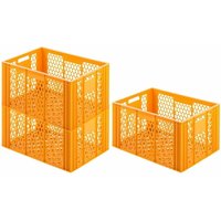 SuperSparSet 3x Eurobehälter Bäcker- & Konditorenkasten HxBxT 34,9x40x60 70 Liter Gelb-Orange Brötchenkiste, stapelbare Bäckerkiste - Gelb-Orange von CHEFGASTRO