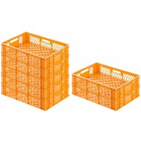 SuperSparSet 7x Eurobehälter Bäcker- & Konditorenkasten HxBxT 13x40x60 24 Liter Gelb-Orange Brötchenkiste, stapelbare Bäckerkiste - Gelb-Orange von CHEFGASTRO