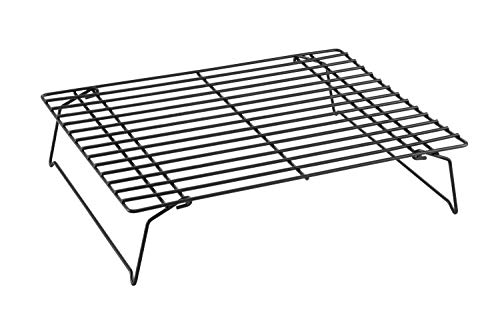 CHEFMADE Backen und Kühlung Rack, 13,5-zoll Nicht-Stick Stapelbar Faltbare Rechteck Draht Rack für Ofen Backen (Champagne Gold) von CHEFMADE