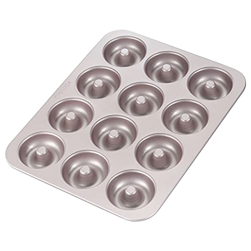 CHEFMADE Donut Form Kuchen Pan, 12-hohlraum Nicht-Stick Ring Donut Backformen für Ofen Backen (Champagne Gold) von CHEFMADE