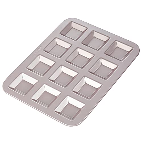 CHEFMADE Financier Kuchen Pan, 12-hohlraum Nicht-Stick Platz Muffin Pan Kekse Cookies Backformen für Ofen Backen (Champagne Gold) von CHEFMADE
