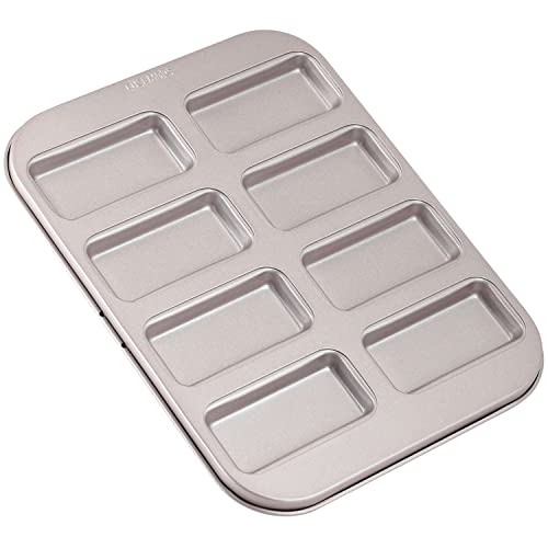 CHEFMADE Finanz-Kuchen form, Antihaft-Muffin form mit 8 Kavitäten, Kekse, Backformen zum Backen im Ofen (Champagner gold) von CHEFMADE
