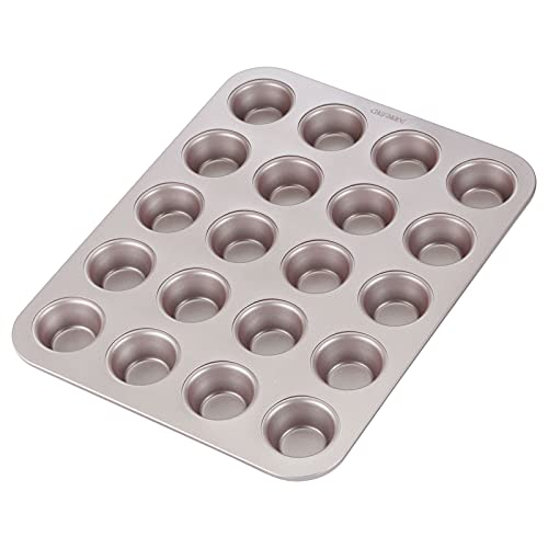 CHEFMADE Mini Muffin Pan, 20-hohlraum Nicht-Stick Tiny Cupcake Pan Backformen für Ofen Backen (Champagne Gold) von CHEFMADE