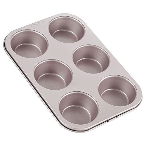CHEFMADE Muffin Kuchen Pan, 6-hohlraum Nicht-Stick Cupcake Pan Backformen für Ofen Backen (Champagne Gold) von CHEFMADE