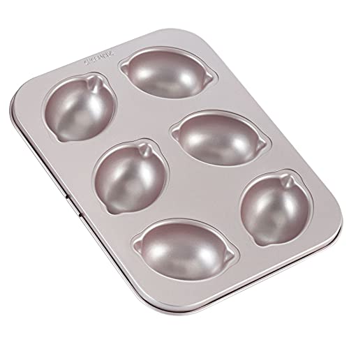 CHEFMADE Muffin Kuchen pan, 6-hohlraum Nicht-Stick Zitrone-Geformt Backformen für Ofen Backen(Champagne Gold) von CHEFMADE