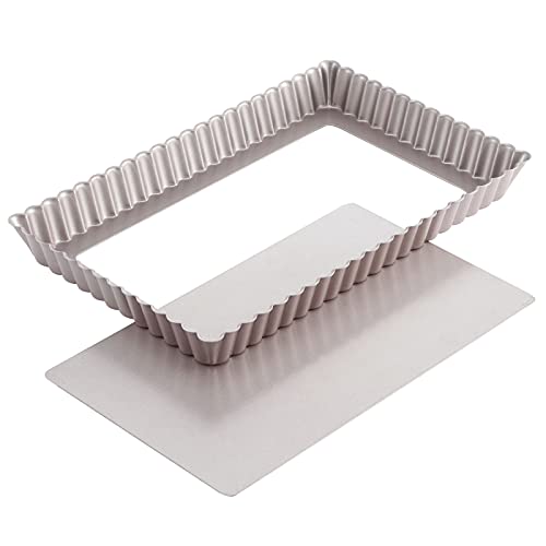 CHEFMADE Rechteck Torte Pan, 11-zoll mit Abnehmbare Lose Bottom Nicht-Stick Längliche Quiche Tart Backformen für Ofen Backen(Champagne Gold) von CHEFMADE