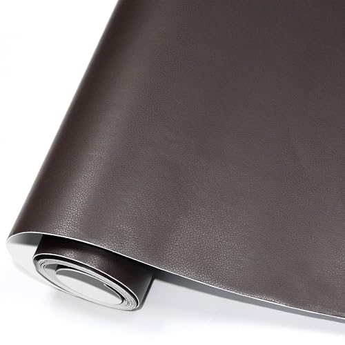 CHEIGHY Leder Patch Kit Selbstklebende Lederflicken Premium Selbstklebender Leder Reparatur Patch Leder Flicken Patch Kit Für Couch Sofa Risse Verbrennungen Autositze Zubehör (Braun, 44 x 200 cm) von CHEIGHY