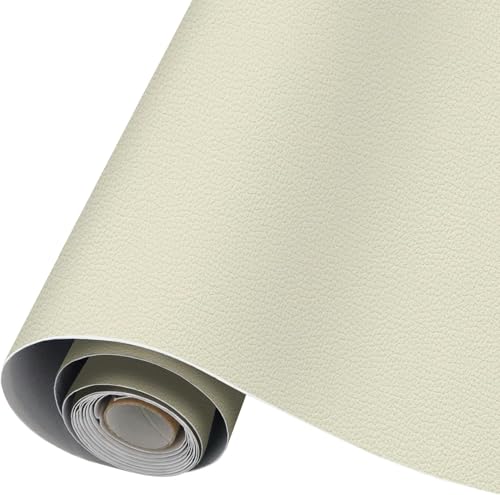 CHEIGHY Leder Reparatur Patch Set - Kunstleder Selbstklebende Lederflicken Selbstklebender Leder Patch Kit Lederreparatur Polster Für Ledertasche Couch Sofa Schrank Möbel Autositze (10 x 200 cm Beige) von CHEIGHY