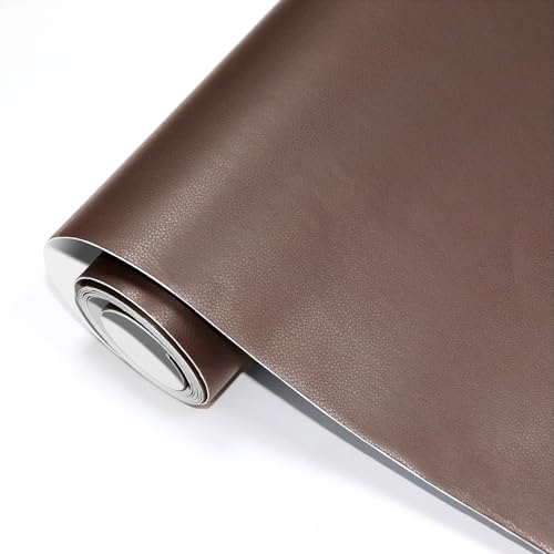 CHEIGHY Leder Reparatur Patch Set - Kunstleder Selbstklebende Lederflicken Selbstklebender Leder Patch Kit Lederreparatur Polster Für Ledertasche Couch Schrank Möbel Autositze (10 x 200 cm Hellbraun) von CHEIGHY