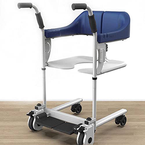 Badezimmer-Rollstuhl,4 in 1 Toilettenstuhl,mit fahrbarem Toilettenstuhl,Badestuhl für einfachesBaden,Patiententransferstuhl,FüR äLtere Menschen,Darkblue-ComfortEdition von CHEIRS