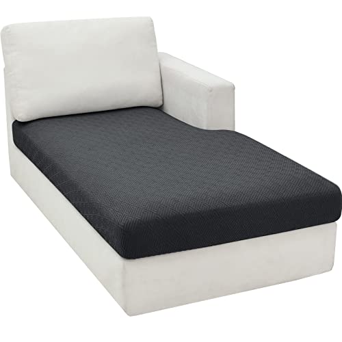 CHELZEN Sofa Sitzkissenbezug, Hochelastischer Sitzbezug, Stretch Sofasitzbezug Schonbezug Schutz Sofabezug L-förmiger Ecksofas für Wohnzimmer (Chaiselongue, Dunkelgrau) von CHELZEN