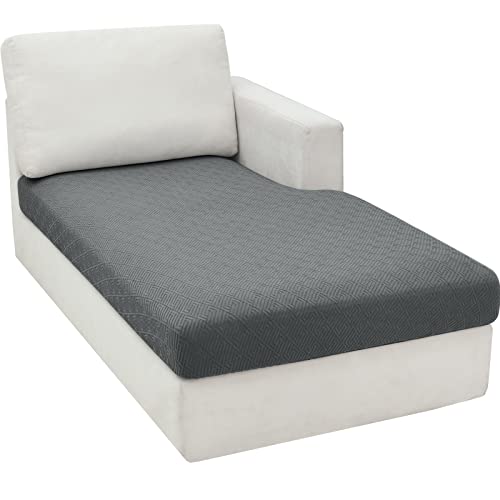 CHELZEN Sofa Sitzkissenbezug, Hochelastischer Sitzbezug, Stretch Sofasitzbezug Schonbezug Schutz Sofabezug L-förmiger Ecksofas für Wohnzimmer (Chaiselongue, Hellgrau) von CHELZEN