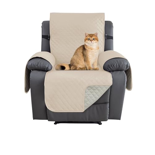 CHELZEN wasserdichte Recliner Sofa Abdeckung, Reversible Stuhl Slipcover, Möbel Schutz für Wohnzimmer (Recliner, Beige) von CHELZEN