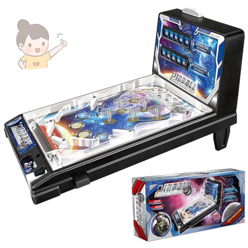 CHEMYO Elektronischer Tisch-Flipper, tragbares Tisch-Flipperspiel mit digitalen LED-Anzeigetafel-Lichtern und Geräuschen für Kinder und Erwachsene, 42 x 24,5 x 27 cm von CHEMYO