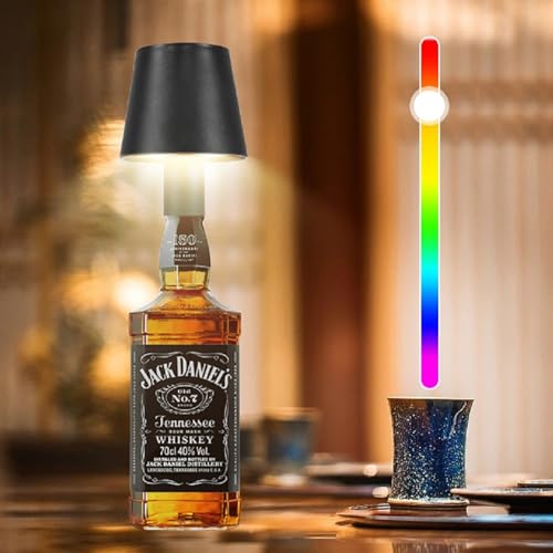 CHENBEN Flaschenlampe,7.5W LED Flaschenlicht mit 5200 mAh Akku RGB Dimmbare Tragbare KabelloseTouch Tischleuchte, IP54 Aufladbar Tischlampe für Innen/Außen, Familie, Restaurant, Bar von CHENBEN