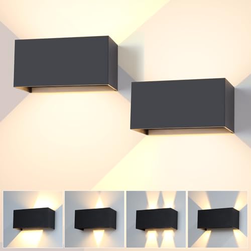 CHENBEN LED-Wandleuchte Außen/Innen 12W, Außenwandleuchte 3000K warmes Licht, Außen-LED-Lampe IP65 wasserdicht, verstellbarer Winkel, Wandleuchte für Garten, Balkon-2PCS von CHENBEN