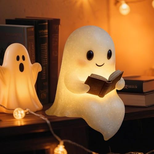 Niedliche Geister-Leselampe,Ghost Reading Book Lamp 15cm,Geisterlampe,3D-LED-Geister Statue Nachtlicht,Halloween Geister Lampe,Geister Lesebuch Lampe,für Karneval,Fasching,Mottoparty,Halloween Niedliche Geister-Leselampe,Ghost Reading Book Lamp 15cm,Geisterlampe,3D-LED-Geister Statue Nachtlicht,Halloween Geister Lampe,Geister Lesebuch Lampe,für Karneval,Fasching,Mottoparty,Halloween von CHENBOOW