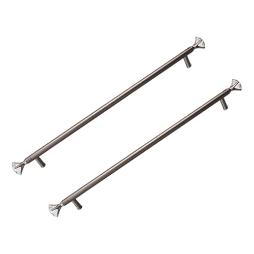 CHENCHEN96 Graue Schubladengriffe 2 Stück Kleiderschrankgriffe Aluminiumlegierung und Kristall Küchenschrankgriffe Schranktürgriffe (Hole Distance 96mm) von CHENCHEN96
