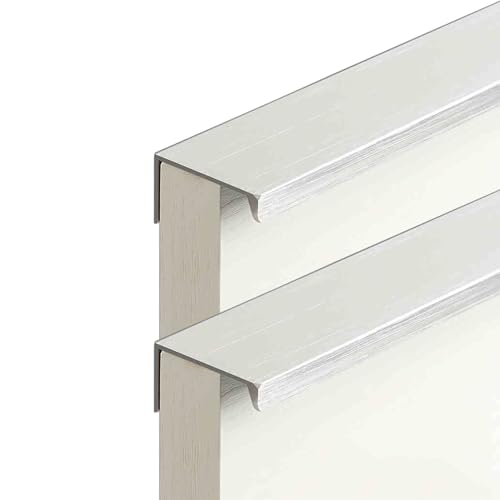 CHENCHEN96 Möbelgriffe 2 Stück Gebürstetes Silber Schranktürgriffe Unsichtbare Küchenschrankgriffe Schubladengriffe aus Aluminiumlegierung mit Schrauben (Length 600mm) von CHENCHEN96