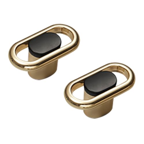 CHENCHEN96 Schwarze Badezimmerschrankgriffe 2 Stück Goldene Möbelgriffe Zinklegierung Schrankknöpfe Kleiderschrankgriffe für Küche Badezimmer (Single Hole) von CHENCHEN96