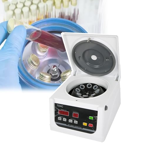 Tragbare elektrische Tischzentrifuge (4000 U/min), Tischzentrifuge, mit Timer 99 Min. und Geschwindigkeitsregelung, maximale relative Zentrifugalkraft: 2200 x g,15ML*8 von CHENCOO