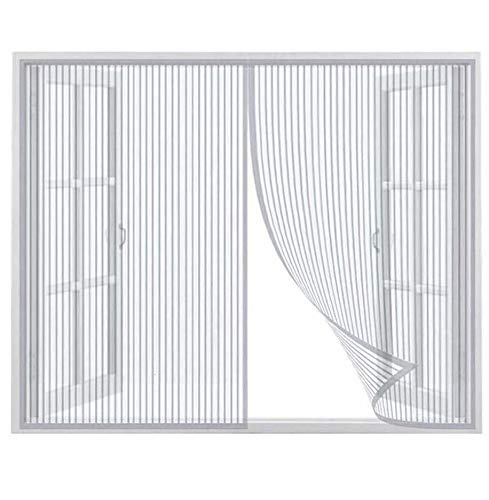 CHENG Fliegengitter Magnet balkontir 95x190cm, Insektenschutz Tür mit Klettband Automatisches Schließen Klebemontage Ohne Bohren Mückenschutz für Fenster, Weiß von CHENG