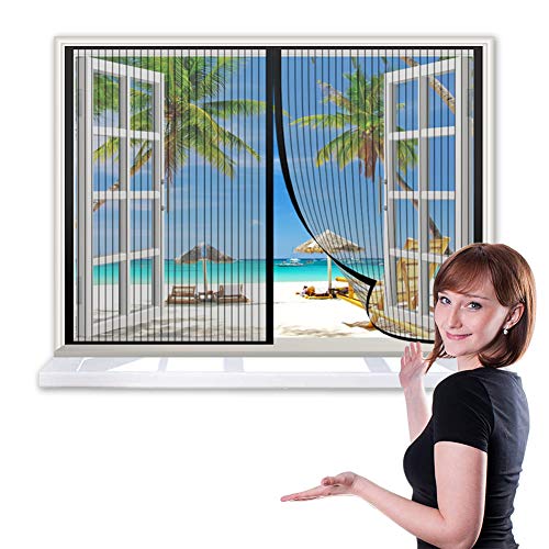 CHENG Magnet Fliegengitter Tür 135x210cm Insektenschutz Magnet Fliegenvorhang Automatisches Schließen Mückenschutz für Fenster - Schwarz von CHENG