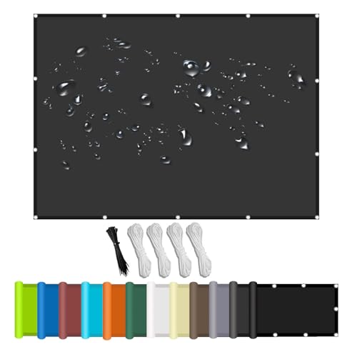 Sonnenschutz Balkon,Balkonverkleidung mit Seil,Sonnensegel Wasserdicht Rechteck,Sonnenschutz Windschutz Balkon Terrasse 95% Uv-Schutfür Gartenanlagen, Camping und Freizeit Anthrazit 1.4x3.2m von CHENG