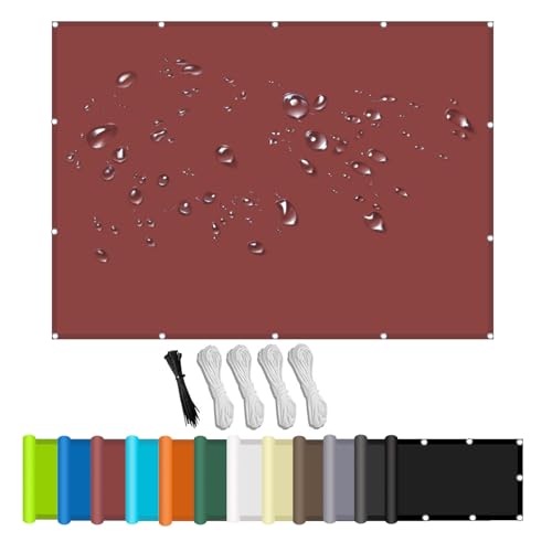 Sonnensegel Wasserdicht Rechteckig mit Ösen,Markisenstoffe Meterware,Seitenschutz Balkon Ohne Bohren inkl Befestigungsseile, UV-Schutz, Wetterfest für Garten Terrasse Rostig Rot 1.2x1.6m Sonnensegel Wasserdicht Rechteckig mit Ösen,Markisenstoffe Meterware,Seitenschutz Balkon Ohne Bohren inkl Befestigungsseile, UV-Schutz, Wetterfest für Garten Terrasse Rostig Rot 1.2x1.6m von CHENG