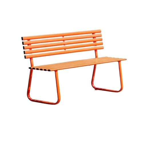 CHENGAIJIAN Außenbank, Outdoor Bank Park Stuhl Doppel Terrasse Freizeit Sitzgelegenheiten Gartenbank(Orange,S) von CHENGAIJIAN