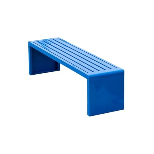 CHENGAIJIAN Außenbank, Parkbank aus Zinklegierung, quadratische Gartenbank im Freien Gartenbank(Blue) von CHENGAIJIAN