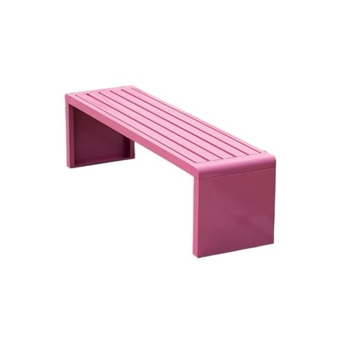 CHENGAIJIAN Außenbank, Parkbank aus Zinklegierung, quadratische Gartenbank im Freien Gartenbank(Pink) von CHENGAIJIAN
