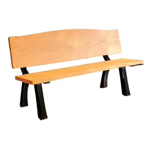 CHENGAIJIAN Außenbank, Parkbank for den Außenbereich, Gartenstuhl mit Rückenlehne aus Aluminiumguss, wetterfestes Holz Gartenbank(Yellow,120cm) von CHENGAIJIAN