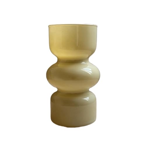 CHENGAIJIAN Blumenvase, Dekorative Glasvase for Blumensträuße, kleines Heimornament(Yellow) von CHENGAIJIAN
