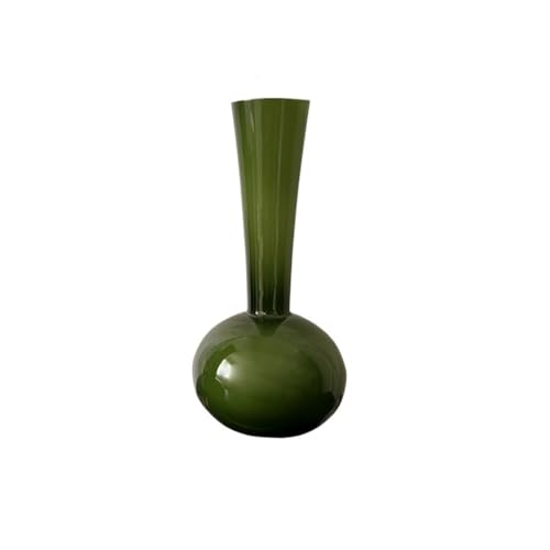 CHENGAIJIAN Blumenvase, Grüne Glasvase for Blumenarrangements, Trockenblumenvase mit Vintage-Feeling(L) von CHENGAIJIAN