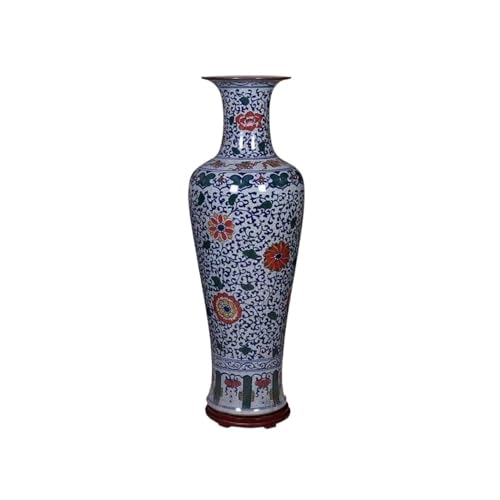 CHENGAIJIAN Blumenvase, Handbemalte große Seladon-Porzellanvase – Bodendekoration for das Wohnzimmer im chinesischen Stil, Wohndekor und große Ziervasen von CHENGAIJIAN