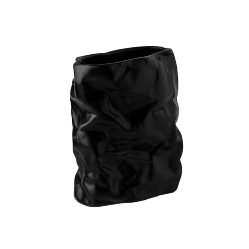 CHENGAIJIAN Blumenvase, Nordischer Faltenpapiervase-Blumentopf for die Heim-Schreibtischdekoration(Black) von CHENGAIJIAN