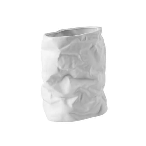 CHENGAIJIAN Blumenvase, Nordischer Faltenpapiervase-Blumentopf for die Heim-Schreibtischdekoration(White) von CHENGAIJIAN