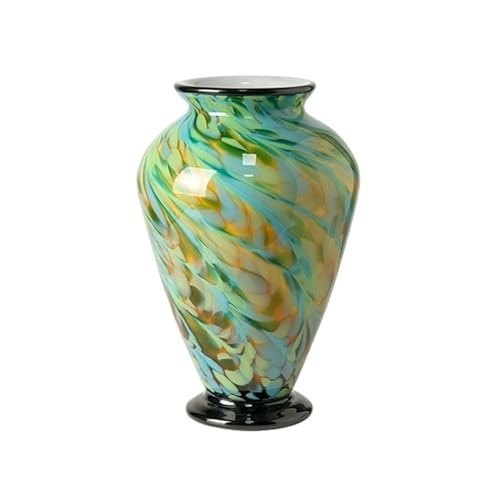 CHENGAIJIAN Blumenvase, Retro-Glasvase mit Farbverlauf, 30,5 cm, farbenfrohes Tafelaufsatz for Hochzeiten und Wohnzimmer(Green) von CHENGAIJIAN