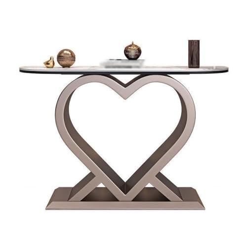CHENGAIJIAN Eingangstisch, Konsolentisch mit Kunstmarmorplatte – Eingangstisch – moderner Akzenttisch for Wohnzimmer, Foyer und Flur Konsolentisch(Rose Gold,S) von CHENGAIJIAN