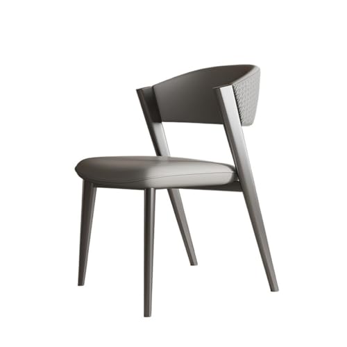 CHENGAIJIAN Esszimmerstühle, Mid Century Esszimmerstuhl aus PU-Leder mit Metallbeinen for die Küche Küchen- & Esszimmerstühle(Light Grey) von CHENGAIJIAN